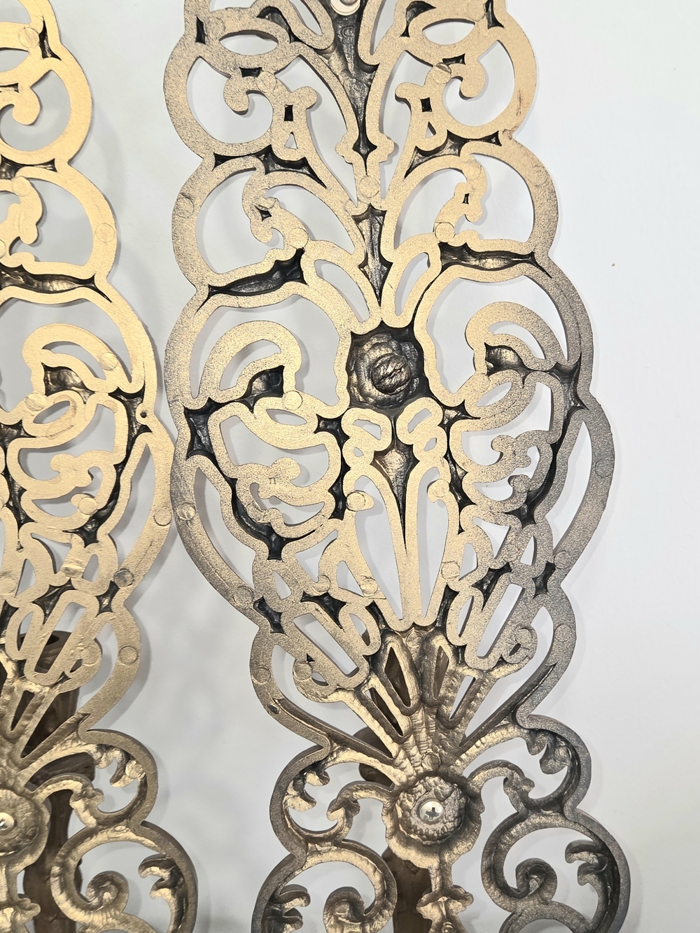 Set of 2 VTG Burwood Products Syroco Gold Hollywood Regency Wall Candle Sconces. - Picture 10 of 13